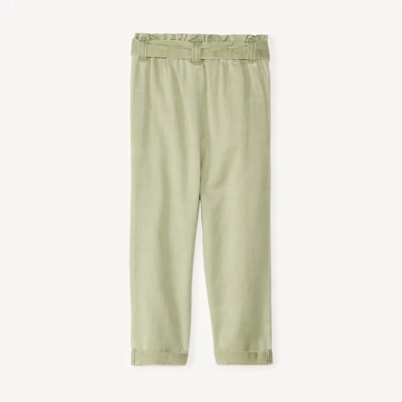 Pantalon brodé cœurs + ceinture à nouer pour bébé fille
