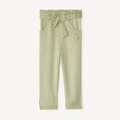 Pantalon brodé cœurs + ceinture à nouer pour bébé fille