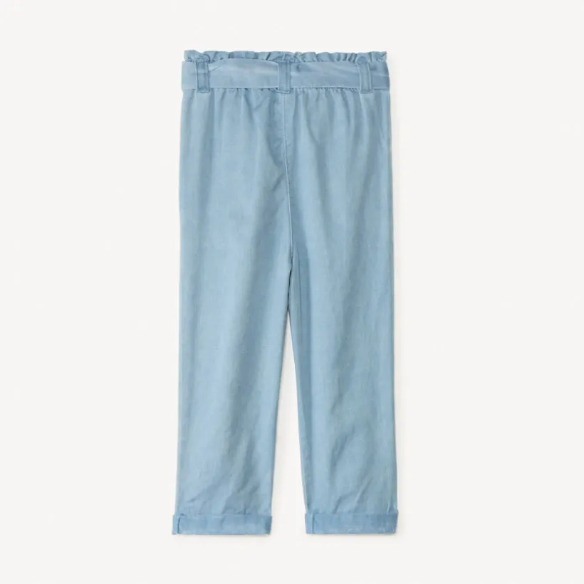 Pantalon brodé cœurs + ceinture à nouer pour bébé fille