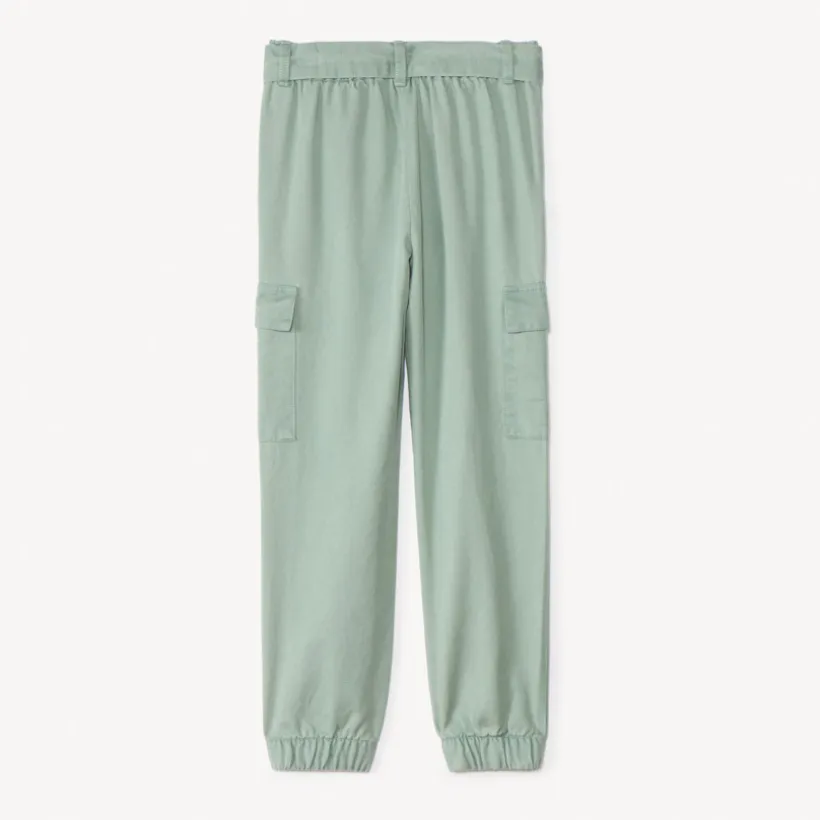 Pantalon cargo en twill avec ceinture pour fille
