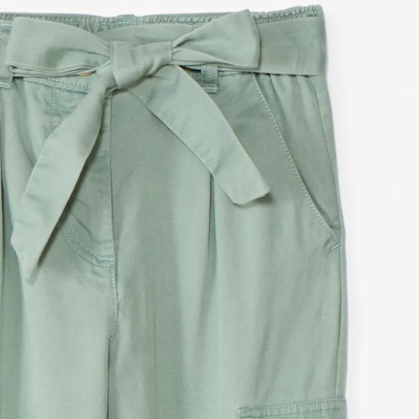 Pantalon cargo en twill avec ceinture pour fille