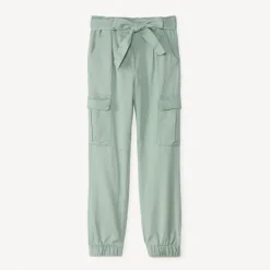 Pantalon cargo en twill avec ceinture pour fille