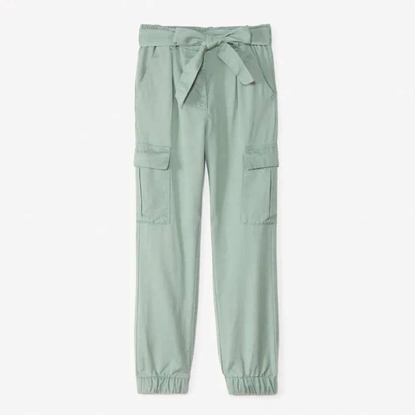 Pantalon cargo en twill avec ceinture pour fille