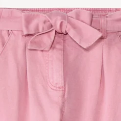 Pantalon cargo en twill uni avec ceinture pour fille