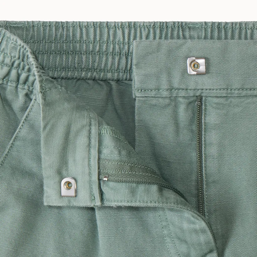 Pantalon cargo en twill uni avec ceinture pour fille