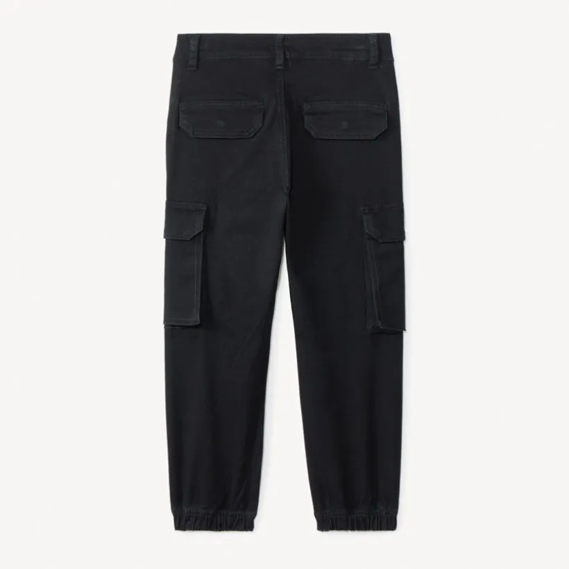 Pantalon cargo uni à poches soufflet pour garçon