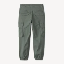 Pantalon cargo uni à poches soufflet pour garçon