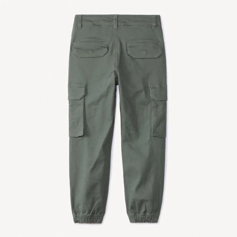 Pantalon cargo uni à poches soufflet pour garçon