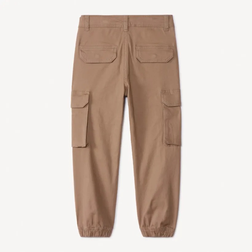 Pantalon cargo uni à poches soufflet pour garçon