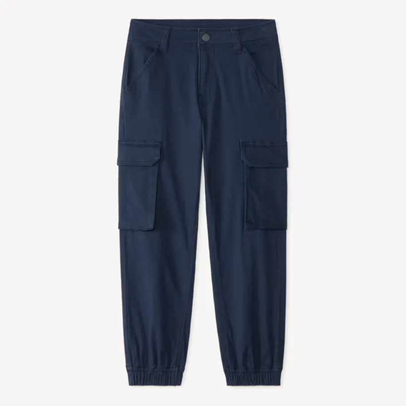 Pantalon cargo uni à poches soufflet pour garçon