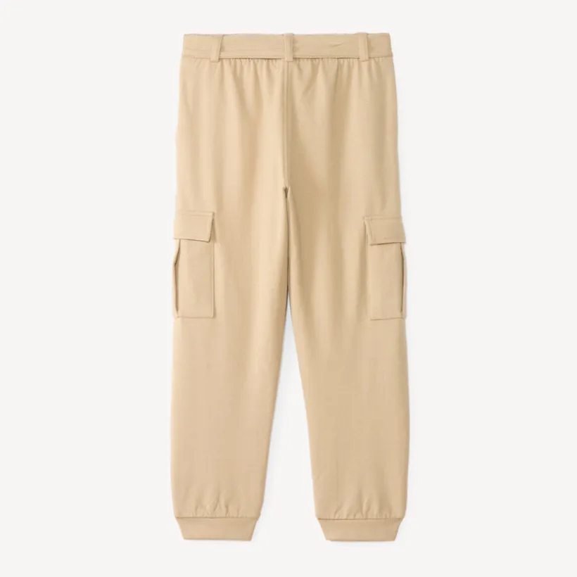 Pantalon de jogging fille coupe cargo avec ceinture à nouer