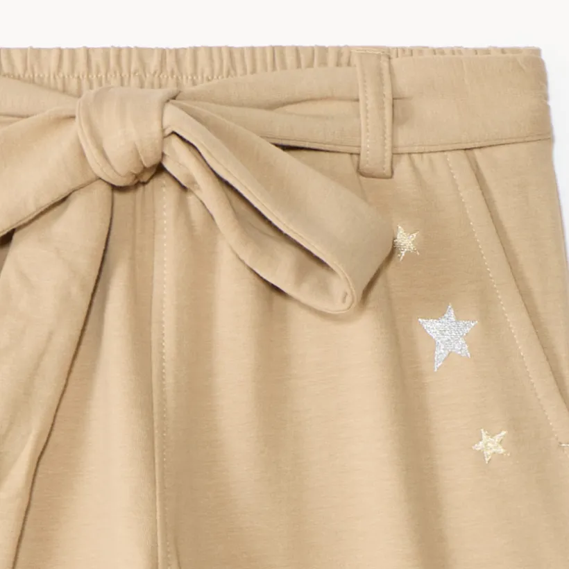 Pantalon de jogging fille coupe cargo avec ceinture à nouer