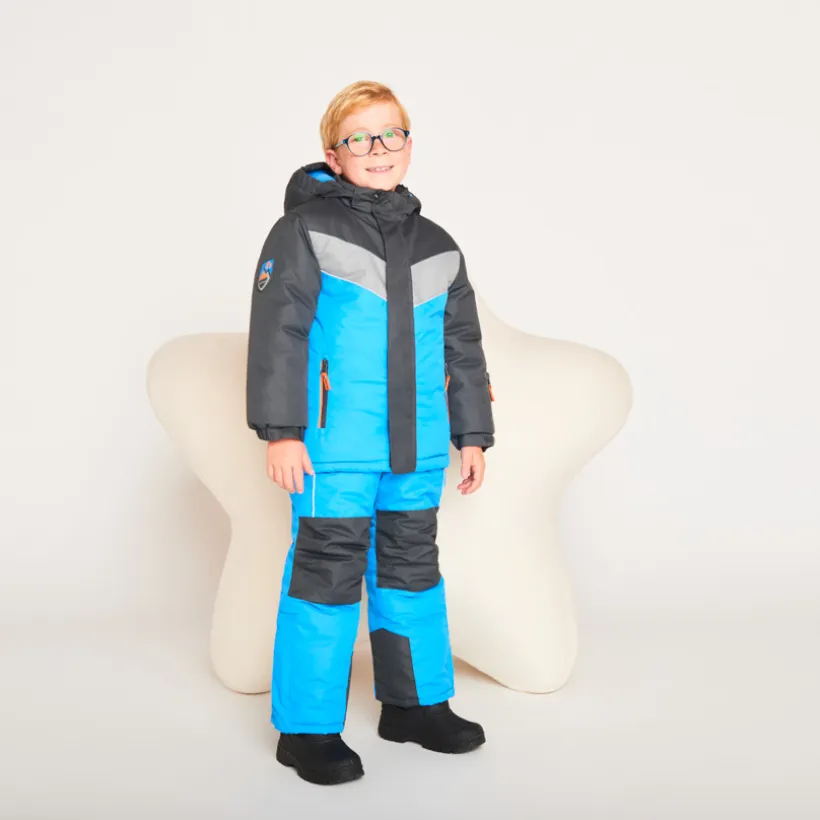 Pantalon de ski à bretelles amovibles fantaisies pour garçon