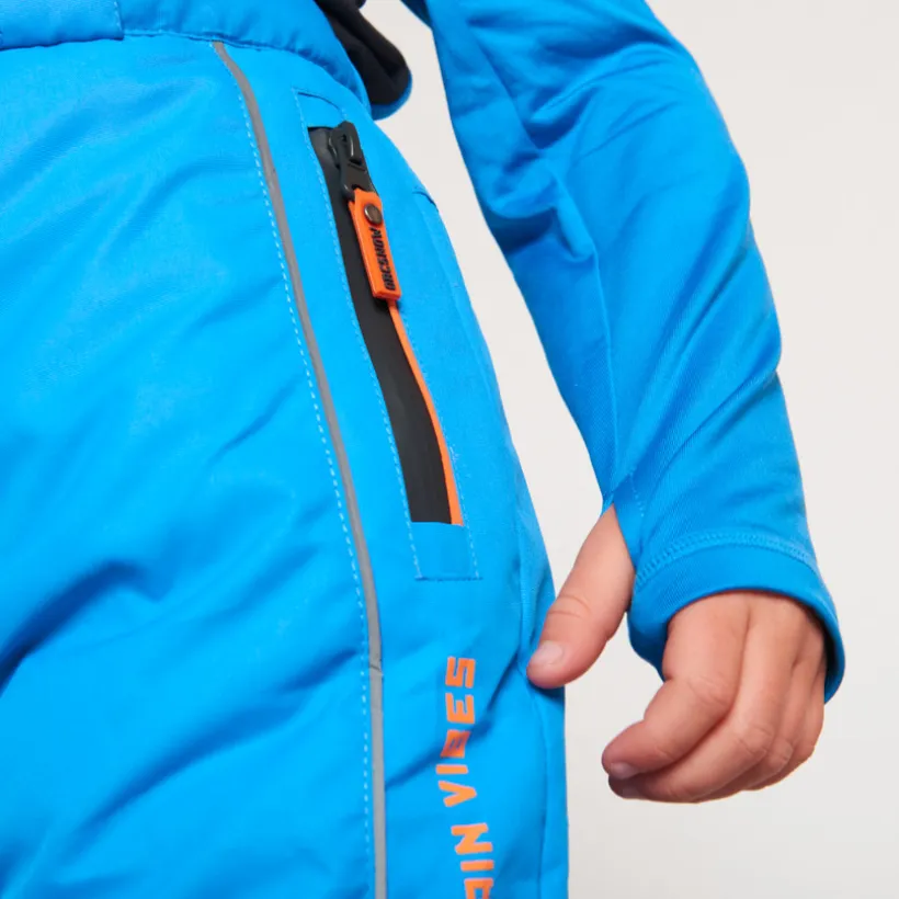 Pantalon de ski à bretelles amovibles fantaisies pour garçon
