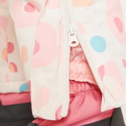 Pantalon de ski imprimé à bretelles amovibles pour fille