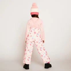 Pantalon de ski imprimé à bretelles amovibles pour fille