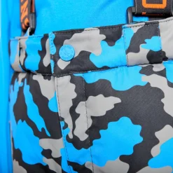 Pantalon de ski imprimé camouflage à bretelles amovibles pour garçon