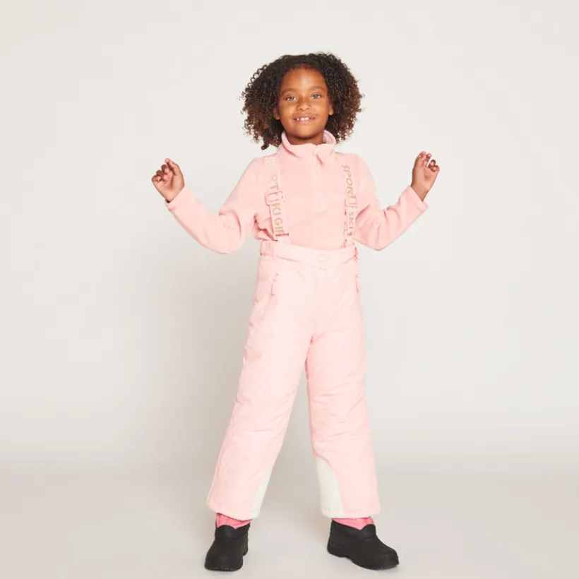 Pantalon de ski uni à bretelles amovibles pour fille