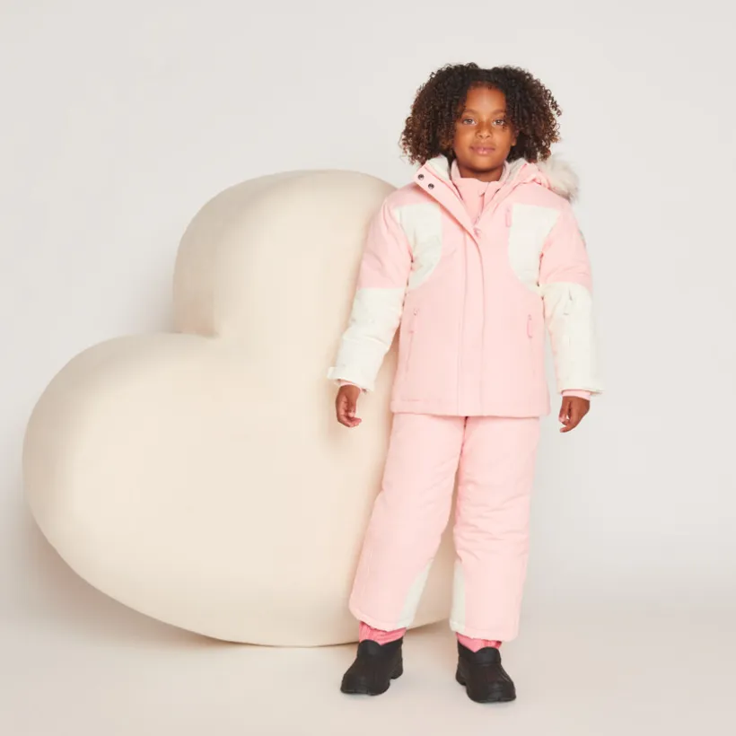 Pantalon de ski uni à bretelles amovibles pour fille
