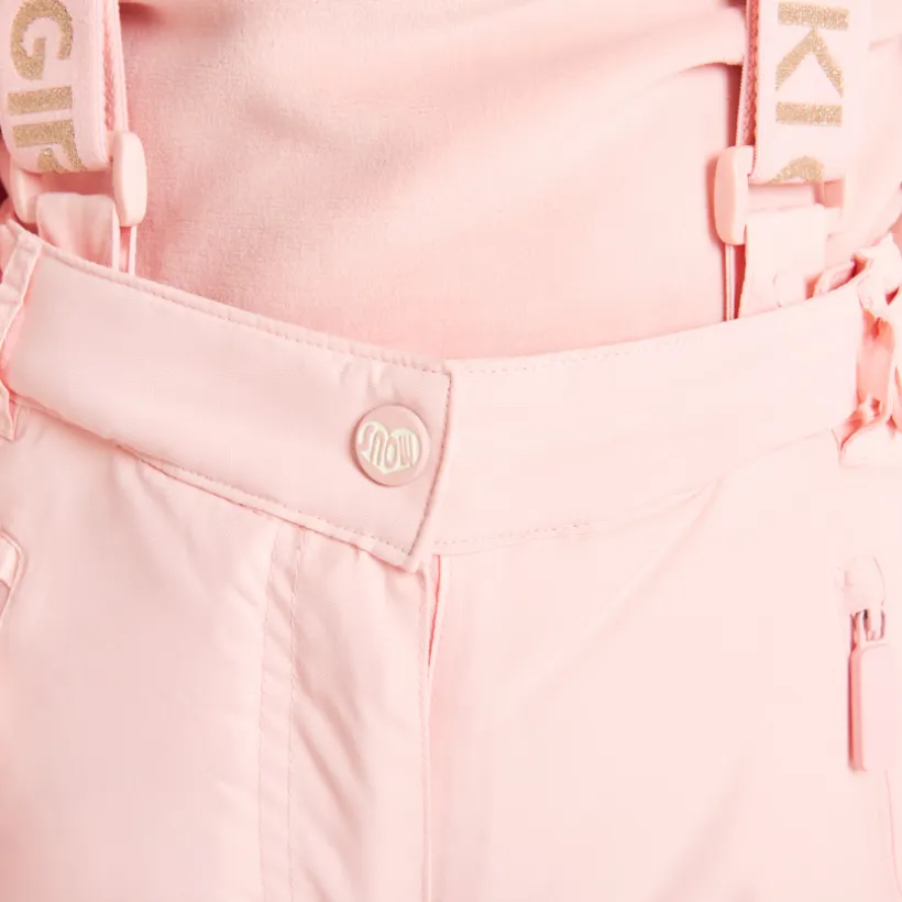 Pantalon de ski uni à bretelles amovibles pour fille