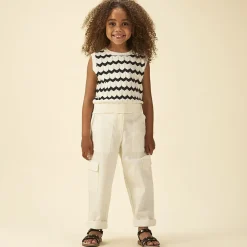 Pantalon droit cargo à poches pour fille