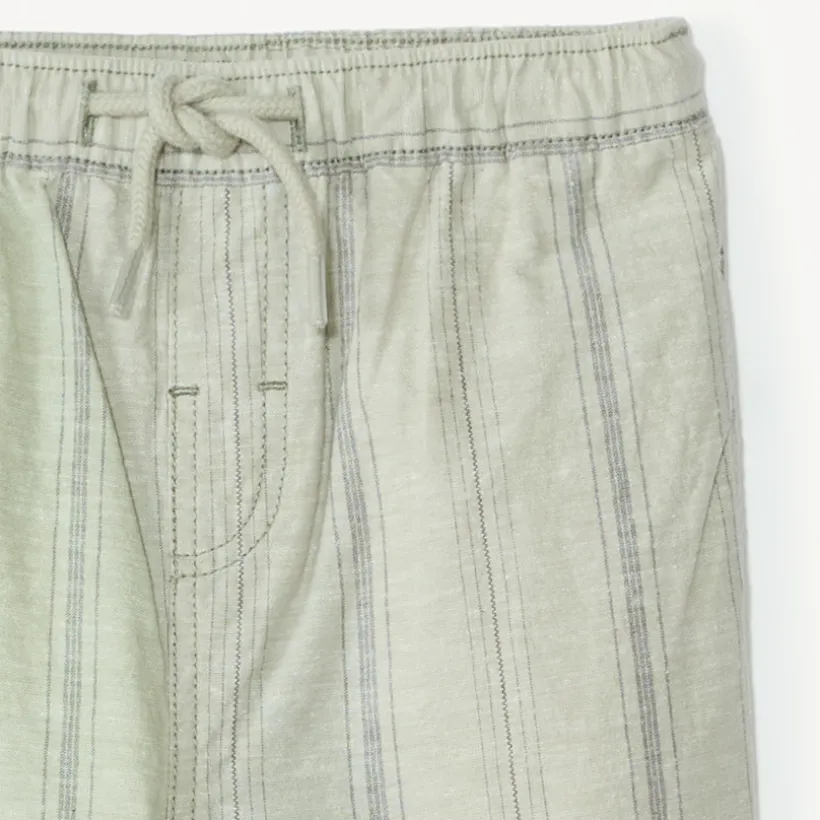 Pantalon droit en toile à rayures verticales pour bébé garçon