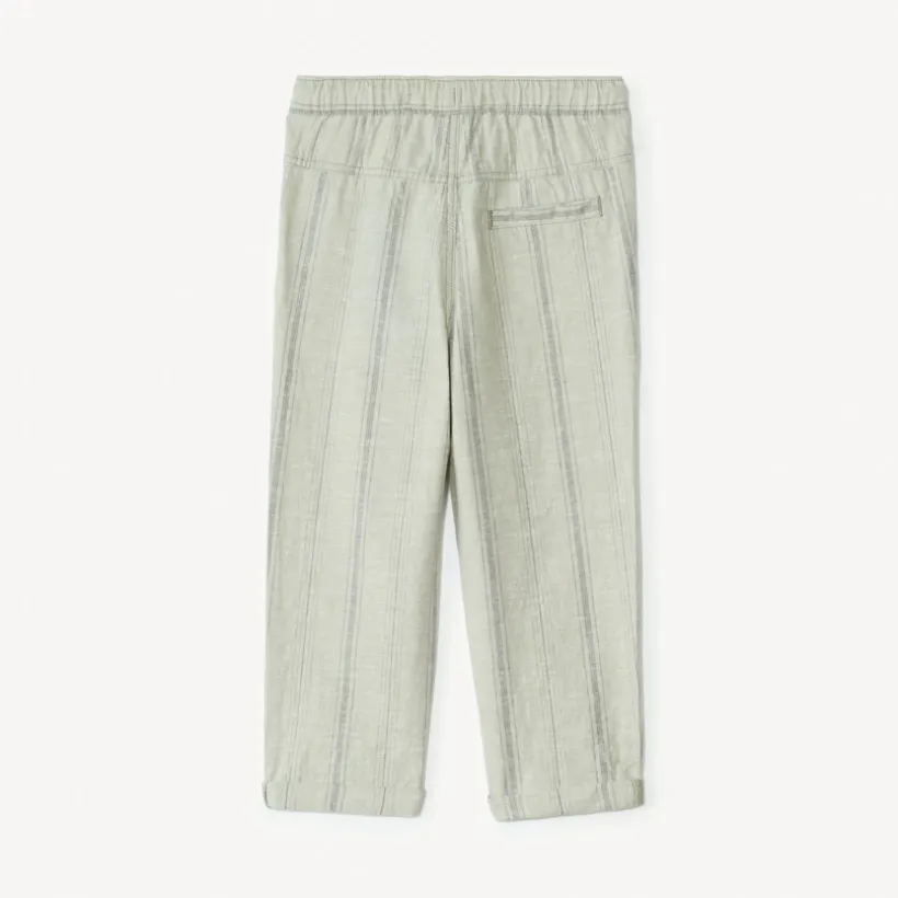Pantalon droit en toile à rayures verticales pour bébé garçon