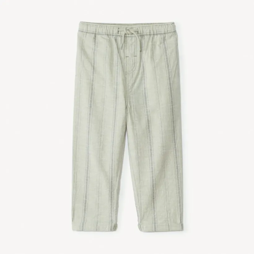 Pantalon droit en toile à rayures verticales pour bébé garçon