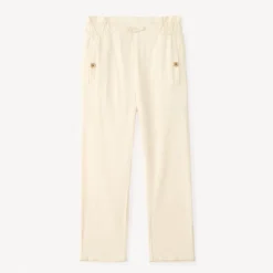 Pantalon droit en toile uni pour fille