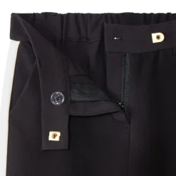 Pantalon droit uni à bandes latérales pour fille