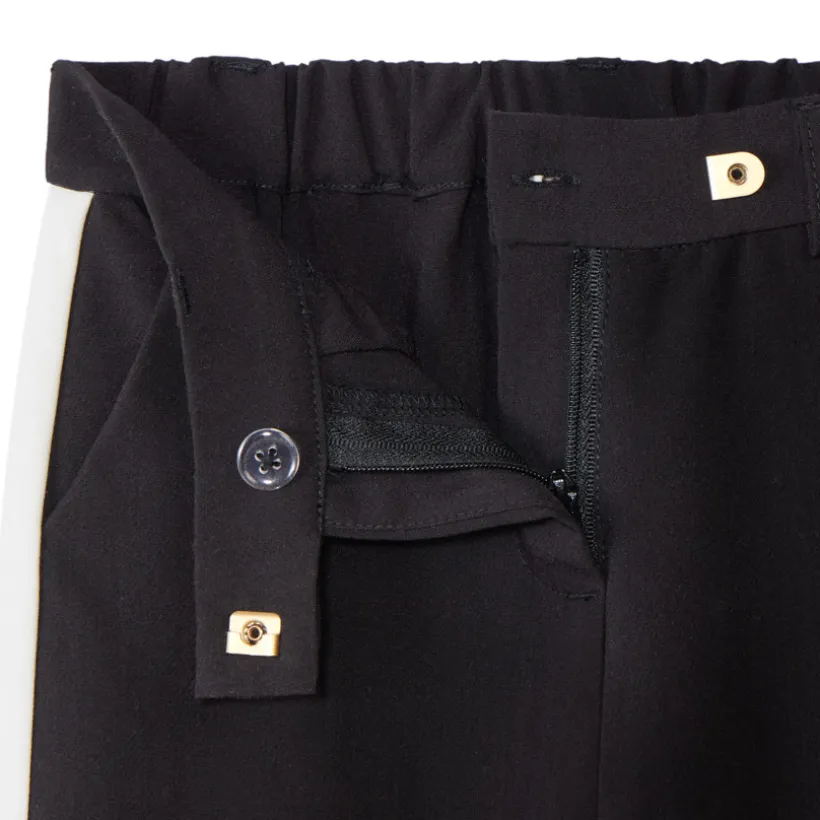 Pantalon droit uni à bandes latérales pour fille