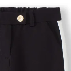 Pantalon droit uni à bandes latérales pour fille