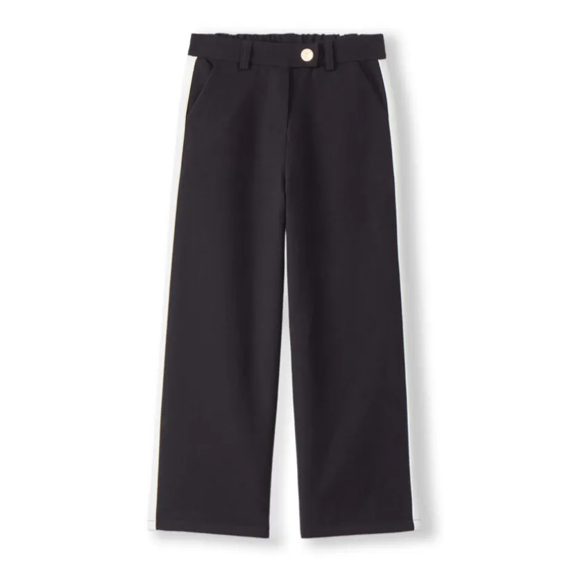 Pantalon droit uni à bandes latérales pour fille