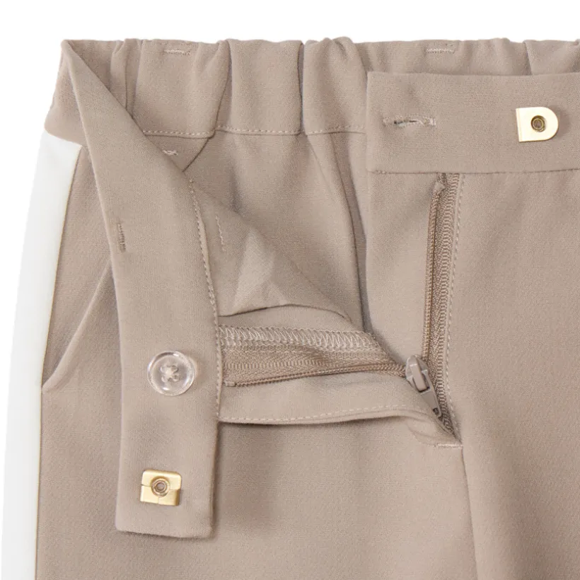 Pantalon droit uni à bandes latérales pour fille