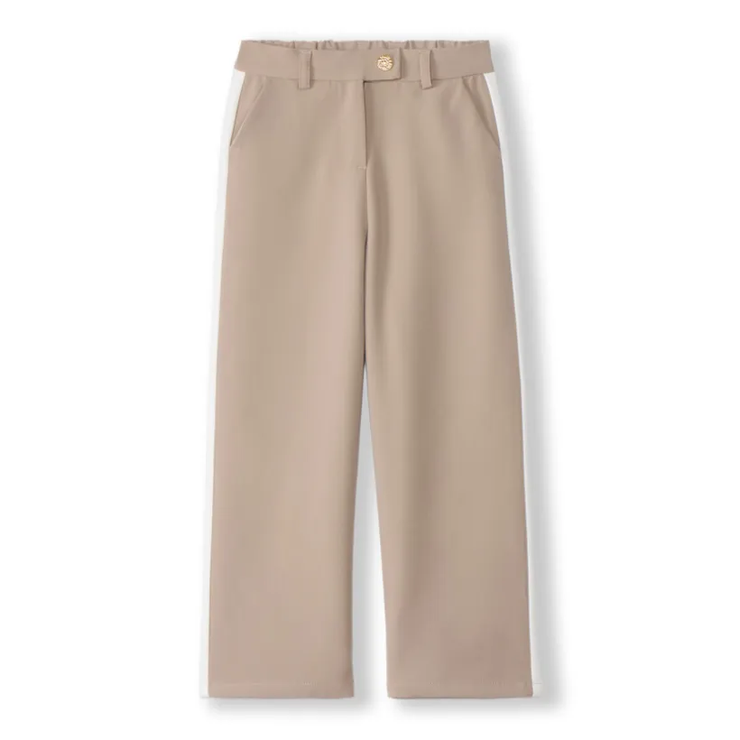 Pantalon droit uni à bandes latérales pour fille