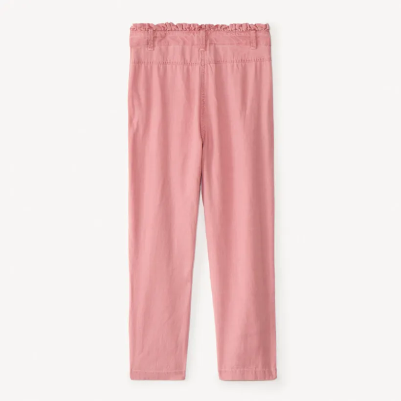 Pantalon en toile à taille élastiquée pour fille