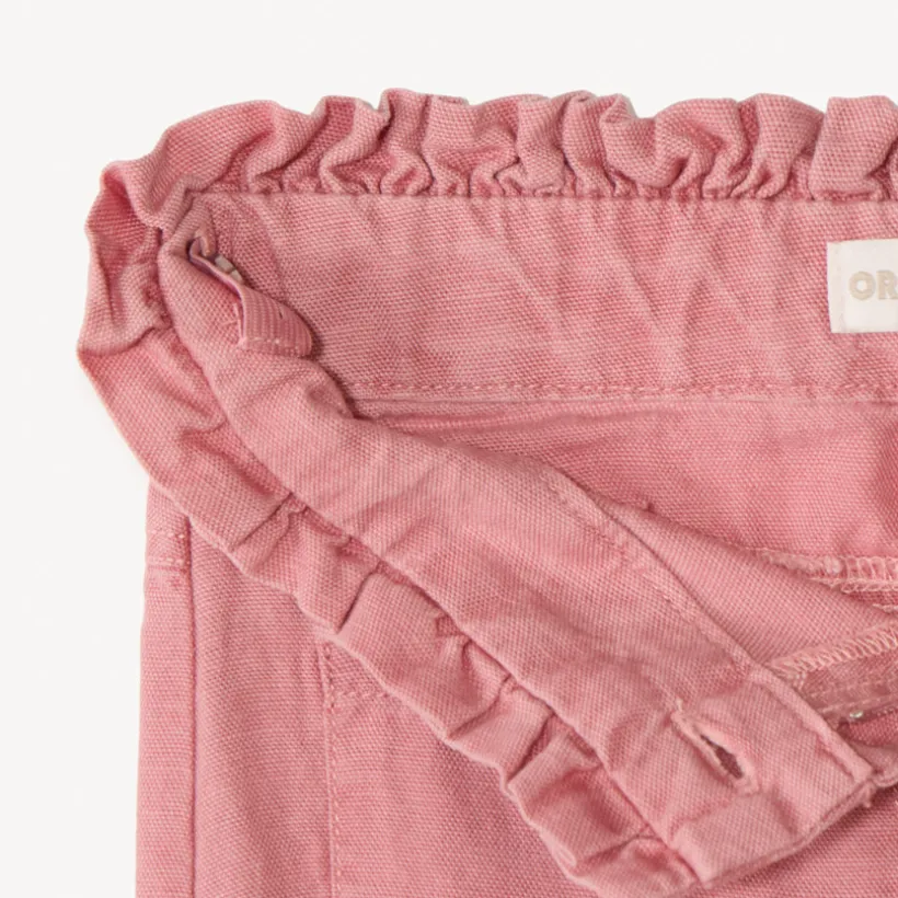 Pantalon en toile à taille élastiquée pour fille