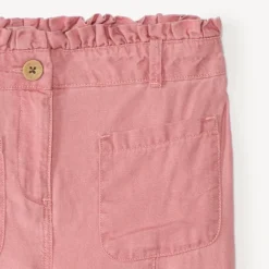 Pantalon en toile à taille élastiquée pour fille