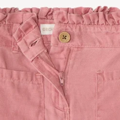 Pantalon en toile à taille élastiquée pour fille