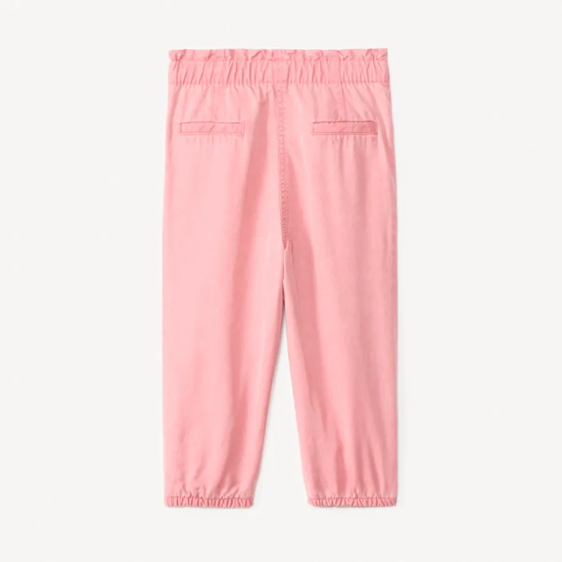 Pantalon en toile unie doublée pour bébé fille