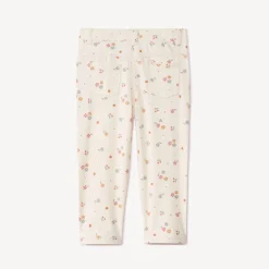 Pantalon en twill avec imprimé fleuri pour bébé fille