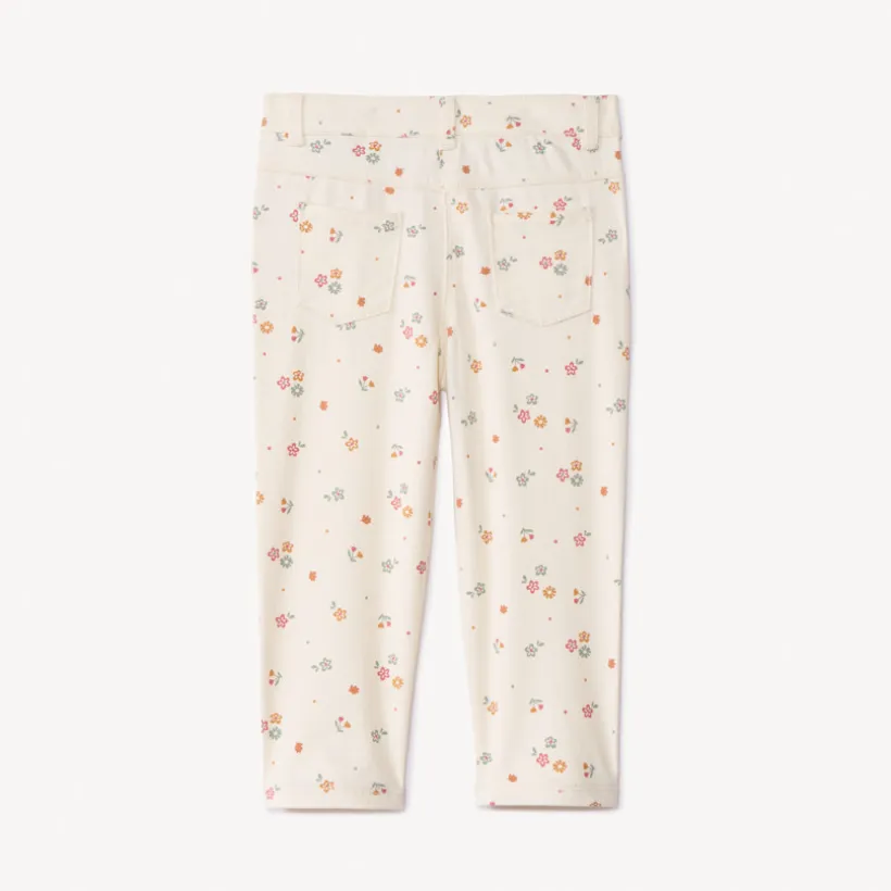 Pantalon en twill avec imprimé fleuri pour bébé fille