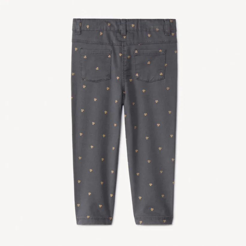 Pantalon en twill avec imprimé fleuri pour bébé fille
