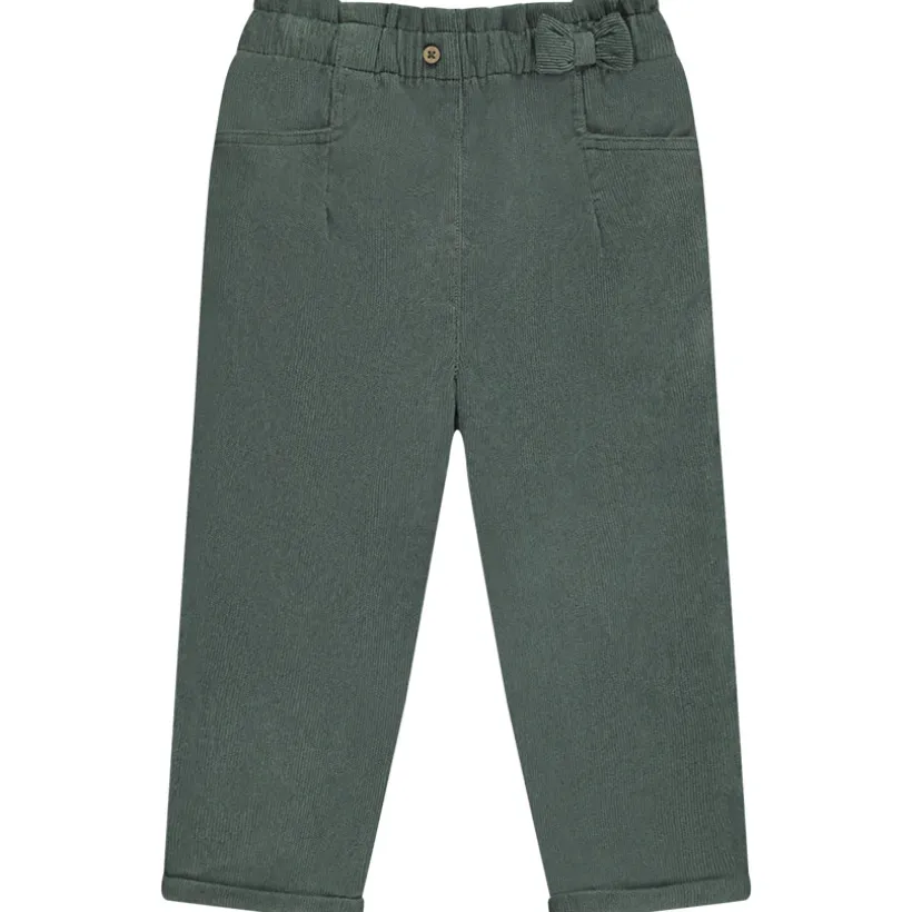 Pantalon en velours côtelé doublé à nœud pour bébé fille
