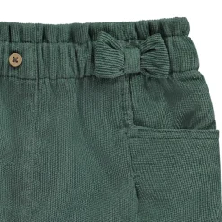 Pantalon en velours côtelé doublé à nœud pour bébé fille