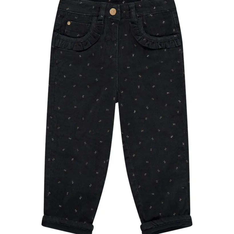 Pantalon en velours milleraies imprimé papillon pour bébé fille