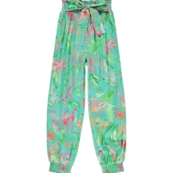 Pantalon fluide imprimé tropical pour fille