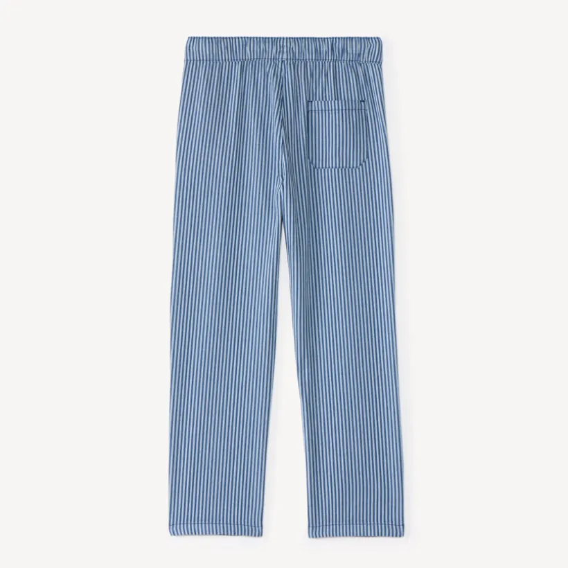 Pantalon garçon baggy toile rayée