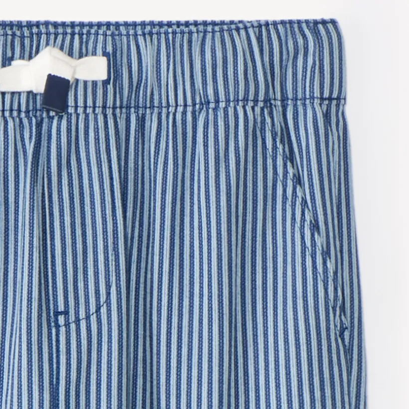 Pantalon garçon baggy toile rayée