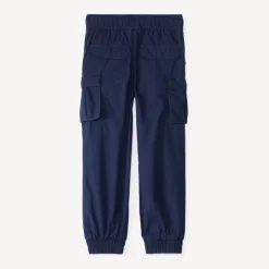 Pantalon garçon style jogger cargo uni